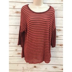 Boho Free Red & Blue Stripe Bobeau Tunic
