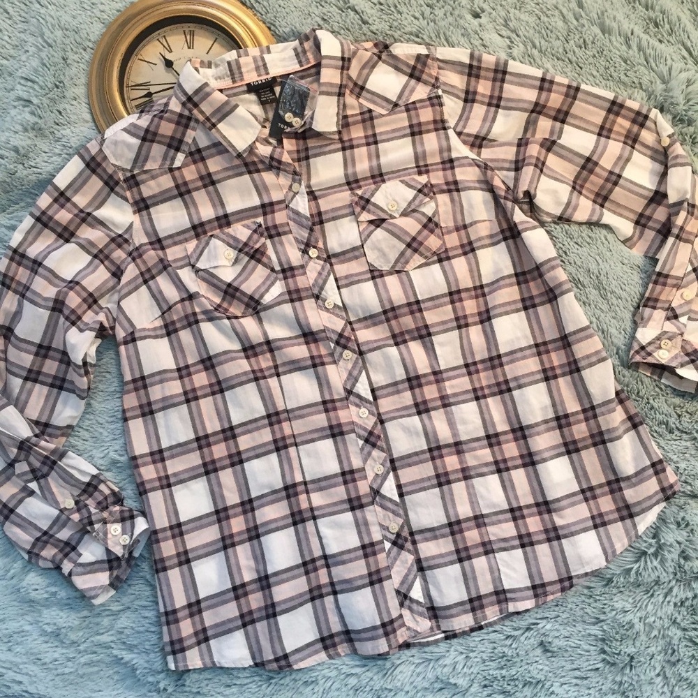 NWT TORRID Plus Size (14/16) Plaid Camp Shirt