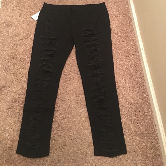 olrain Denim - Black Distressed Jeans