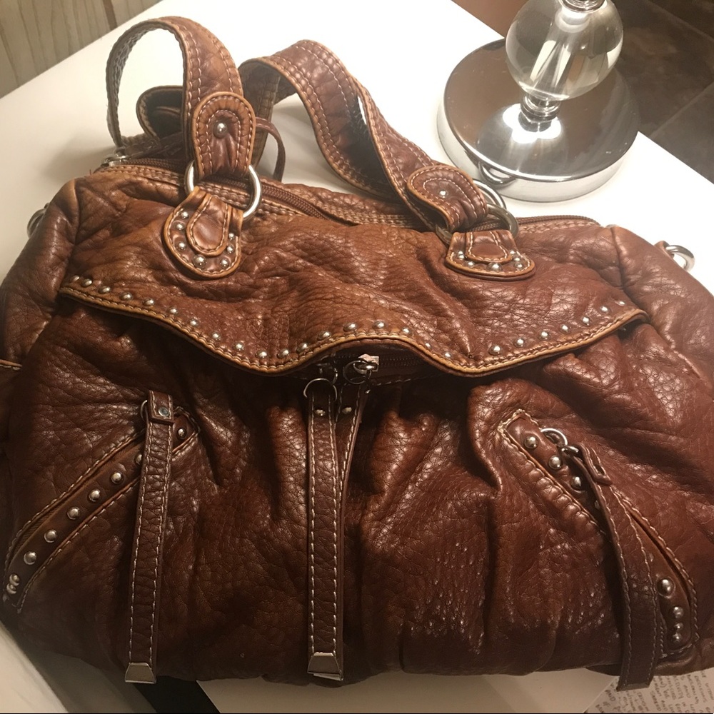 Cute Slouchy Studded Faux Leather Bag
