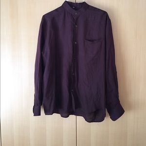 Men's brown linen shirt
