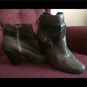 Dolce Vita Brown Booties with Black Leather Straps