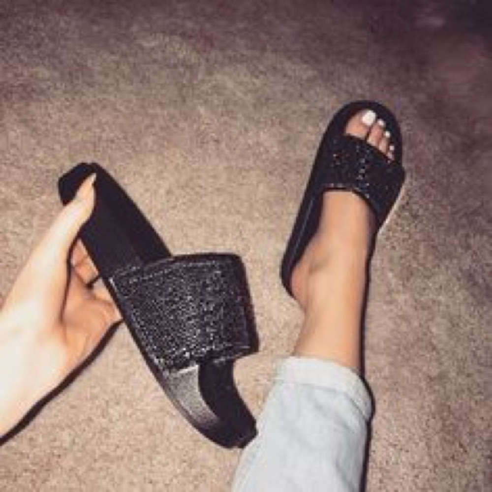 Simmi London Rhinestone Slides