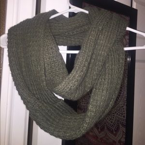 Olive knitted infinity scarf