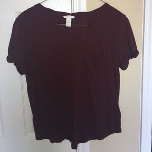 Maroon plain t shirt