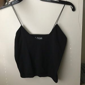 NWOT black skinny strap free people brami crop