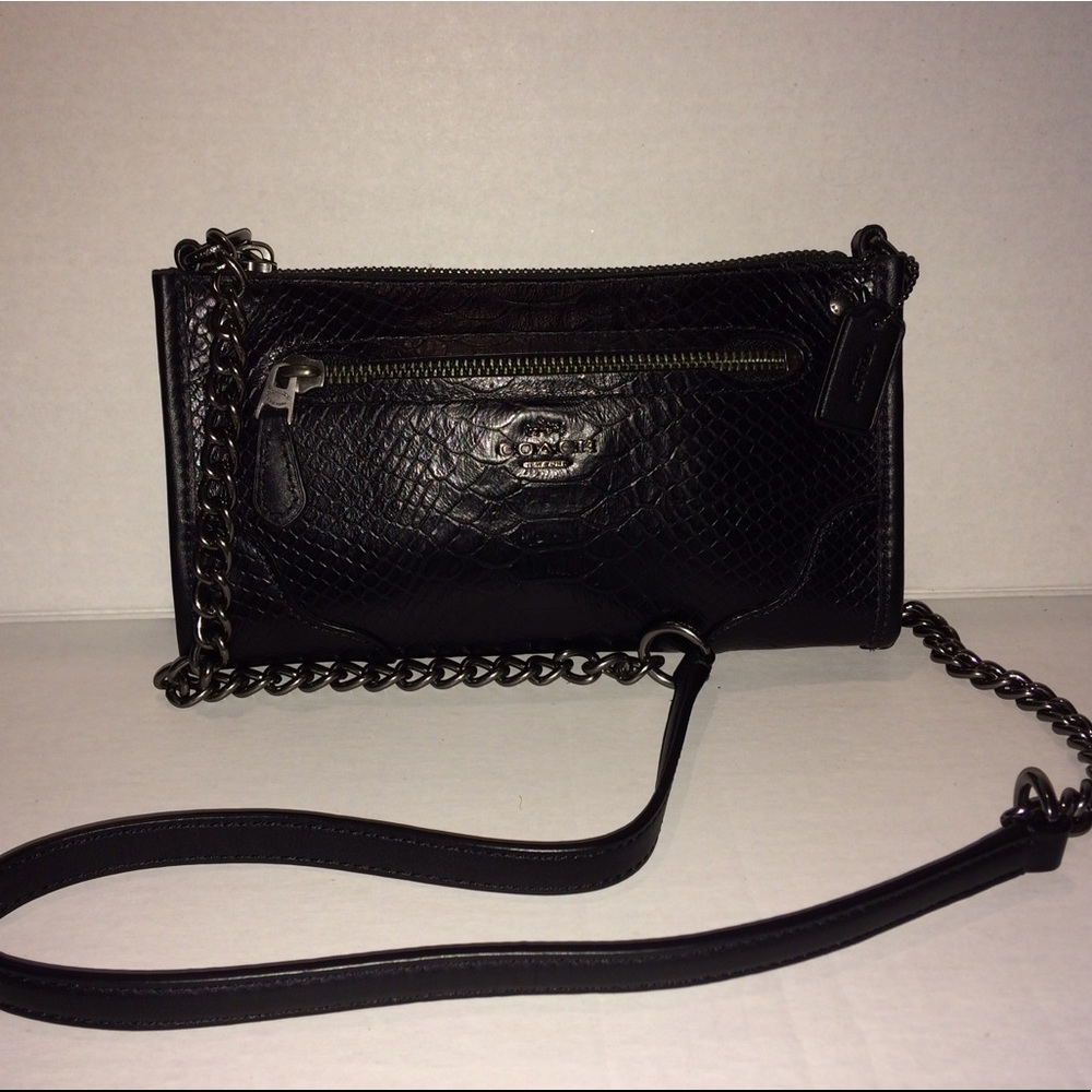 Coach Faux Croc Black