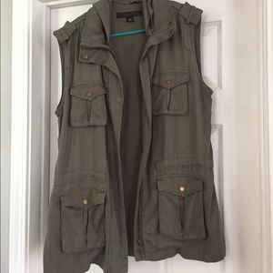 Tinsel Denim Couture army green tunic vest