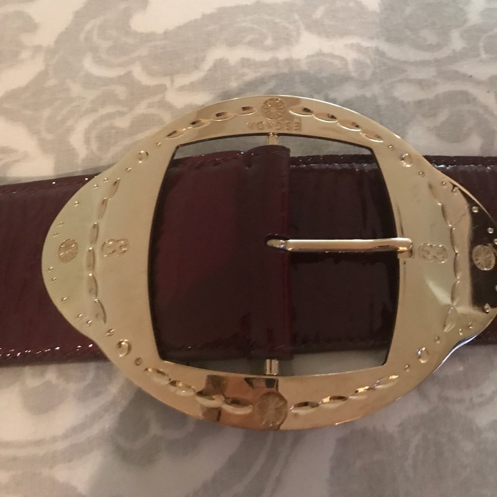 Ruby Red Patent Authentic Escada Belt - image 1