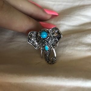 Silver elephant ring