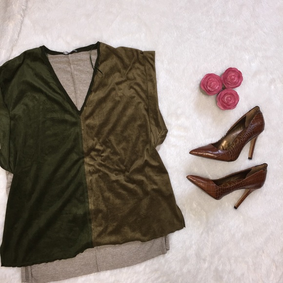 Zara Tops - {Zara Collection} Green and gray shirt