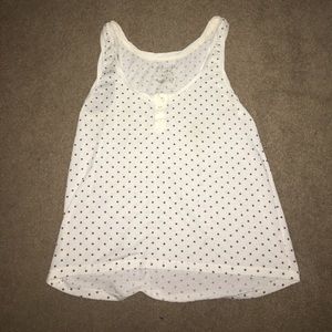 White tank top with polka dots