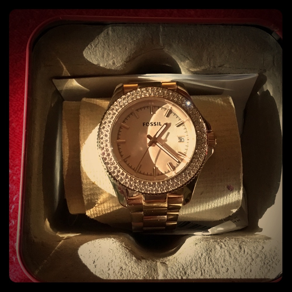 Rose Gold Fossil Watch