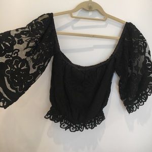 Jen's Pirate Booty off the shoulder crop top