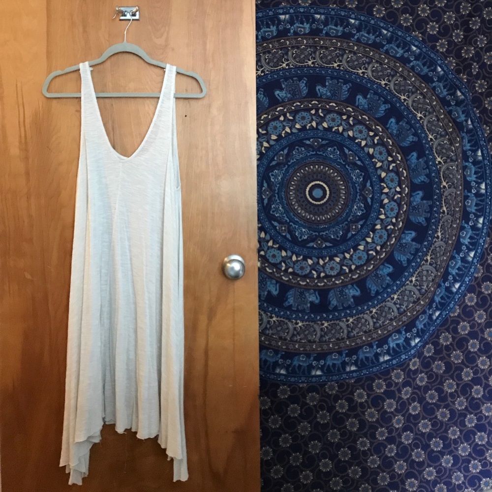 Cream linen slip dress