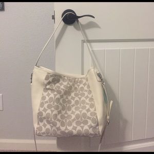 Cream coach purse