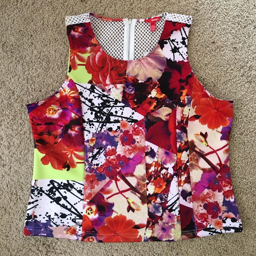 Fishnet zip up the back party crop top