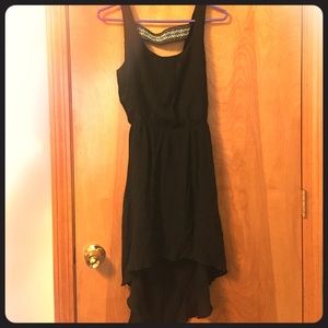 High low open back dress