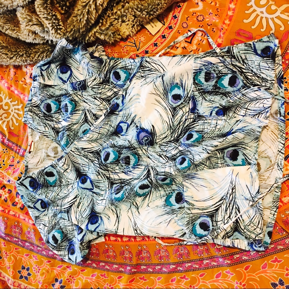 Peacock Scrub Top
