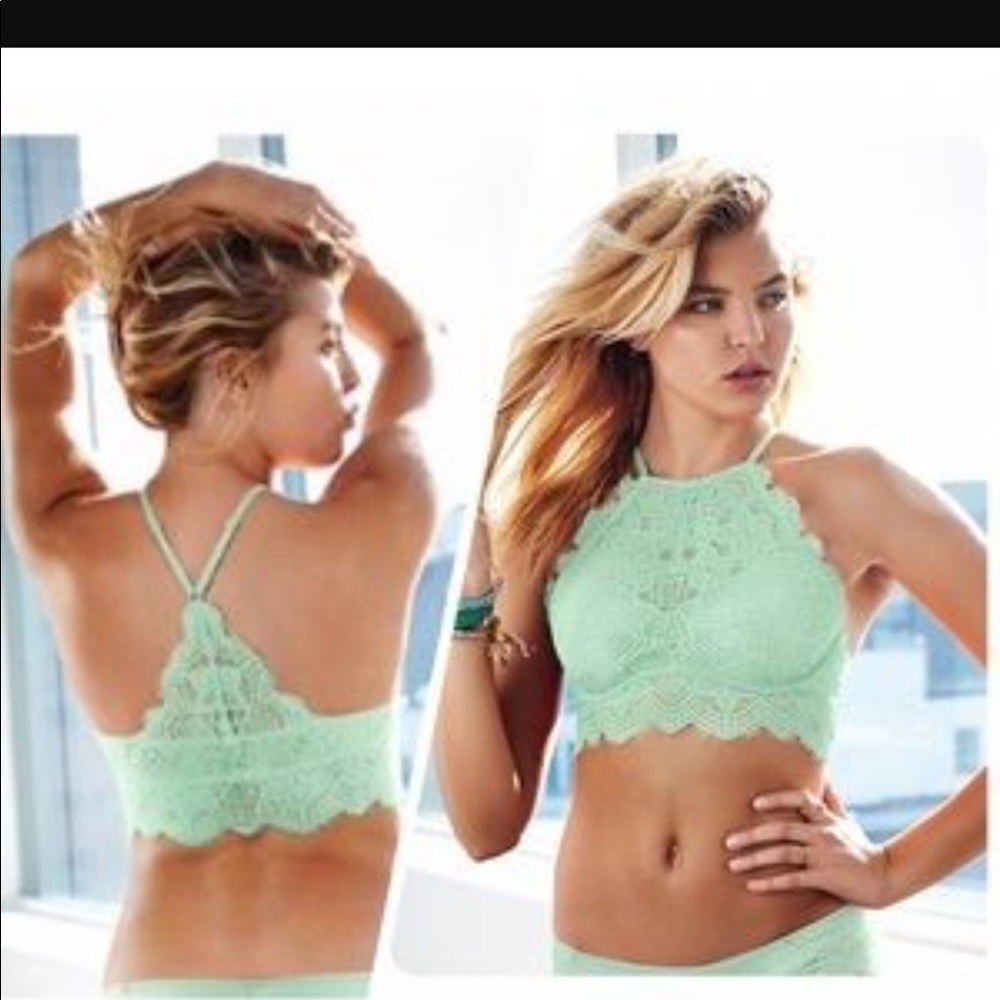 VS pink hi neck floral bra. MULTIPLE COLORS AVAIL.