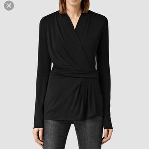 Black deep V Allsaints Nova top