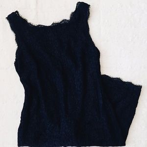 Adrianna Papell Navy Blue Lace Dress