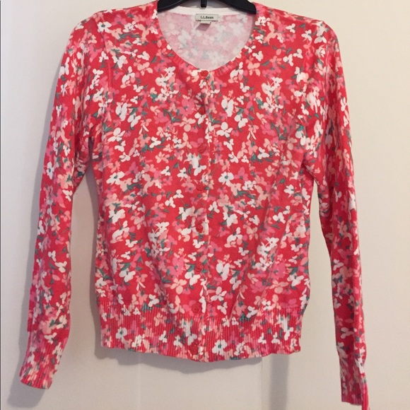 L.L. Bean Sweaters - L.L. Bean Floral Cardigan