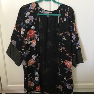 Floral print kimono