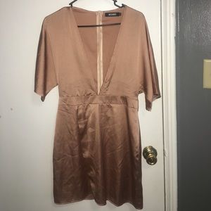 Silky Kimono Wrap Dress in Dusky Pink