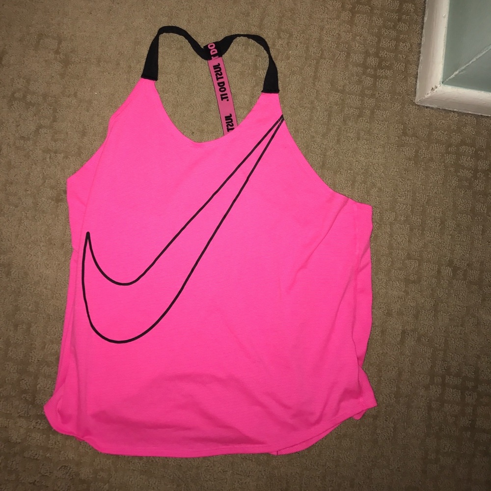Bright pink Nike workout tank