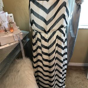Black and white maxi dress