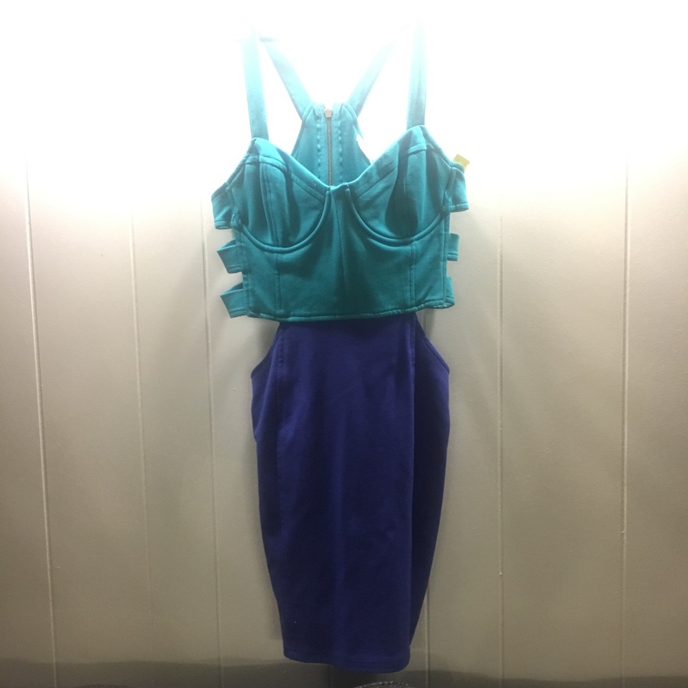 Turquoise and indigo mini dress!
