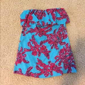 Strapless patterned Lilly Pulitzer top