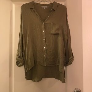 Army green cuffed long sleeve