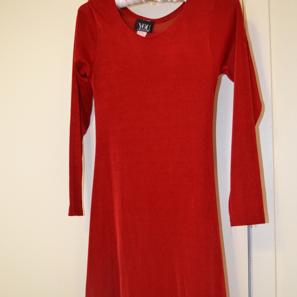 You, Made in the USA long sleeve Red dress