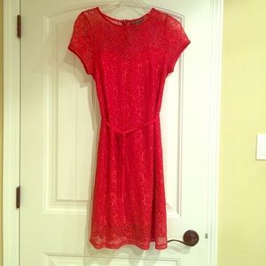 Red lace size M maternity dress
