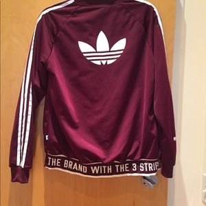 Adidas maroon track jacket