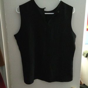 Sleeveless Black Blouse 100% Pure Silk