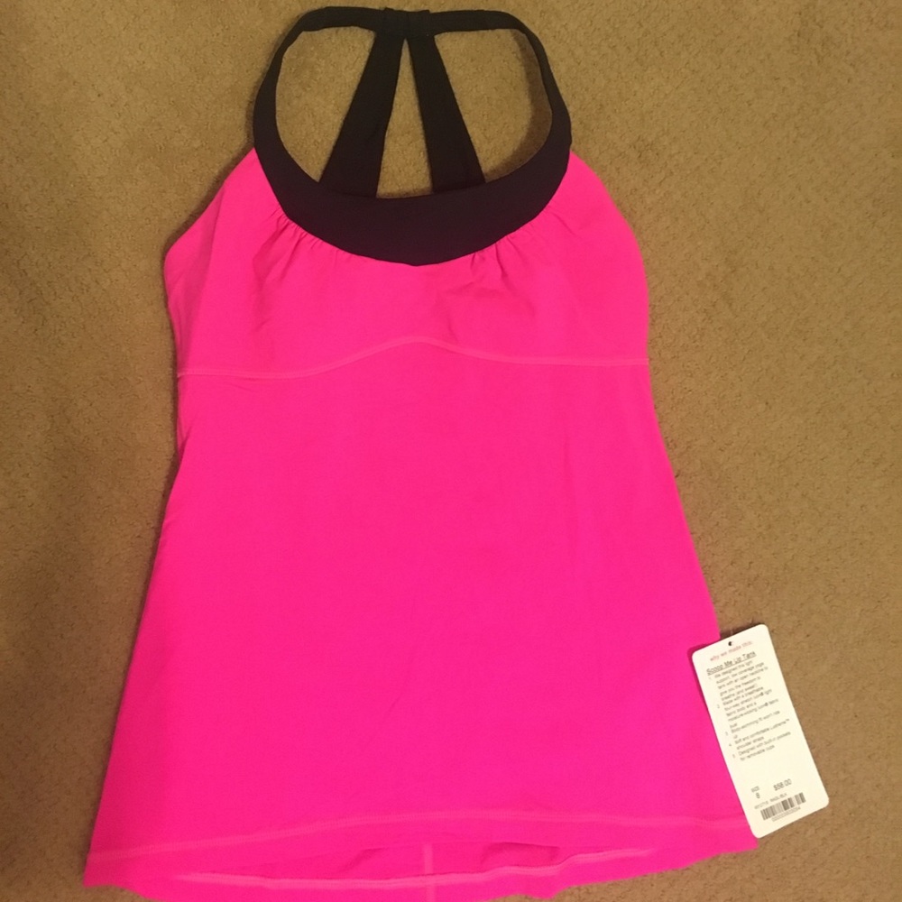 Pink and black tank top