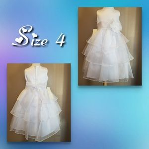 White three ruffle dress