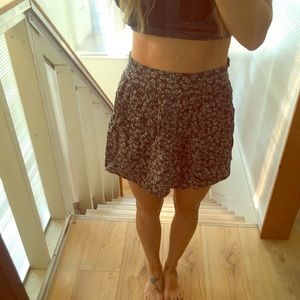 High waisted floral skirt