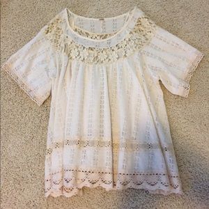 Lace cream blouse