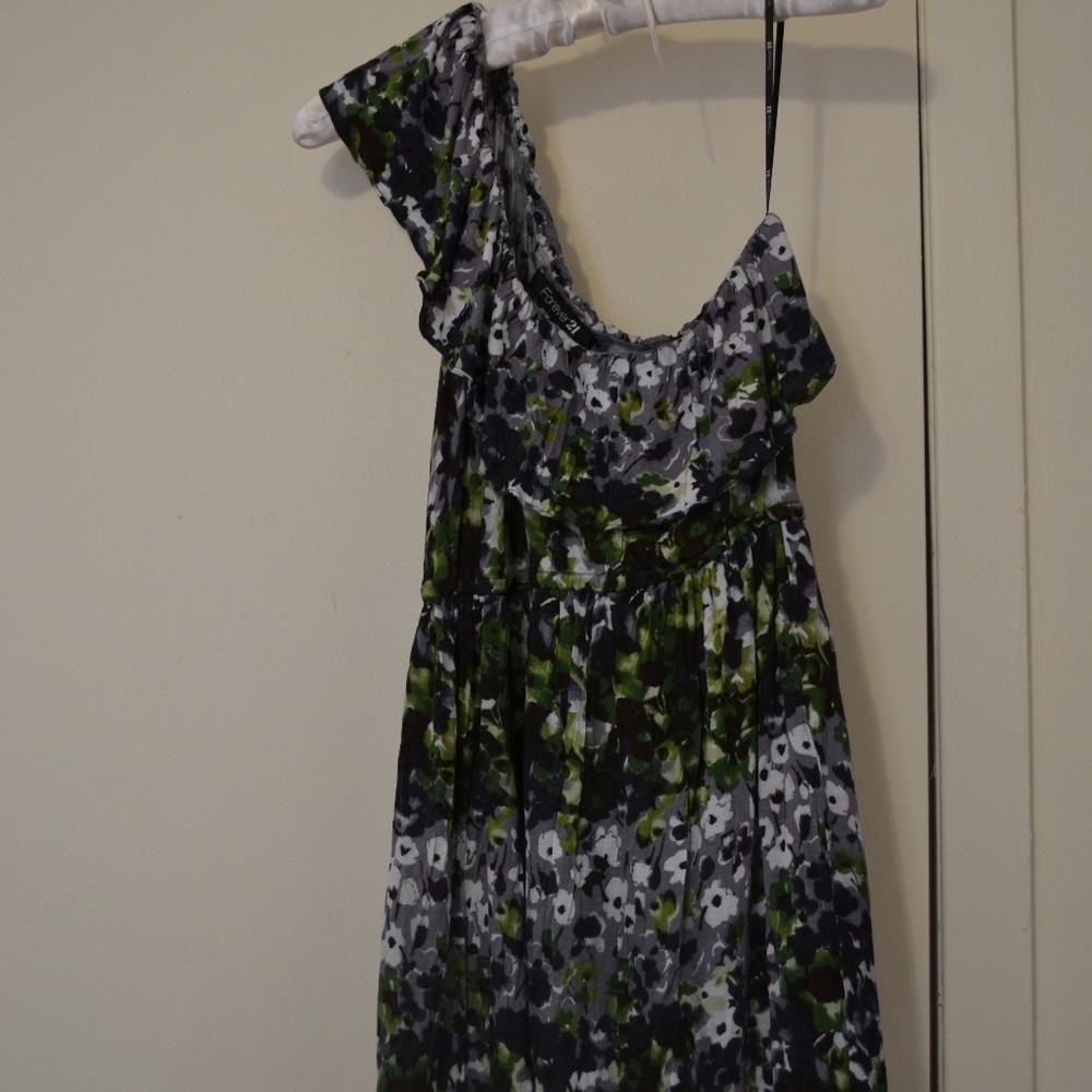 One Sleeve Floral Dress