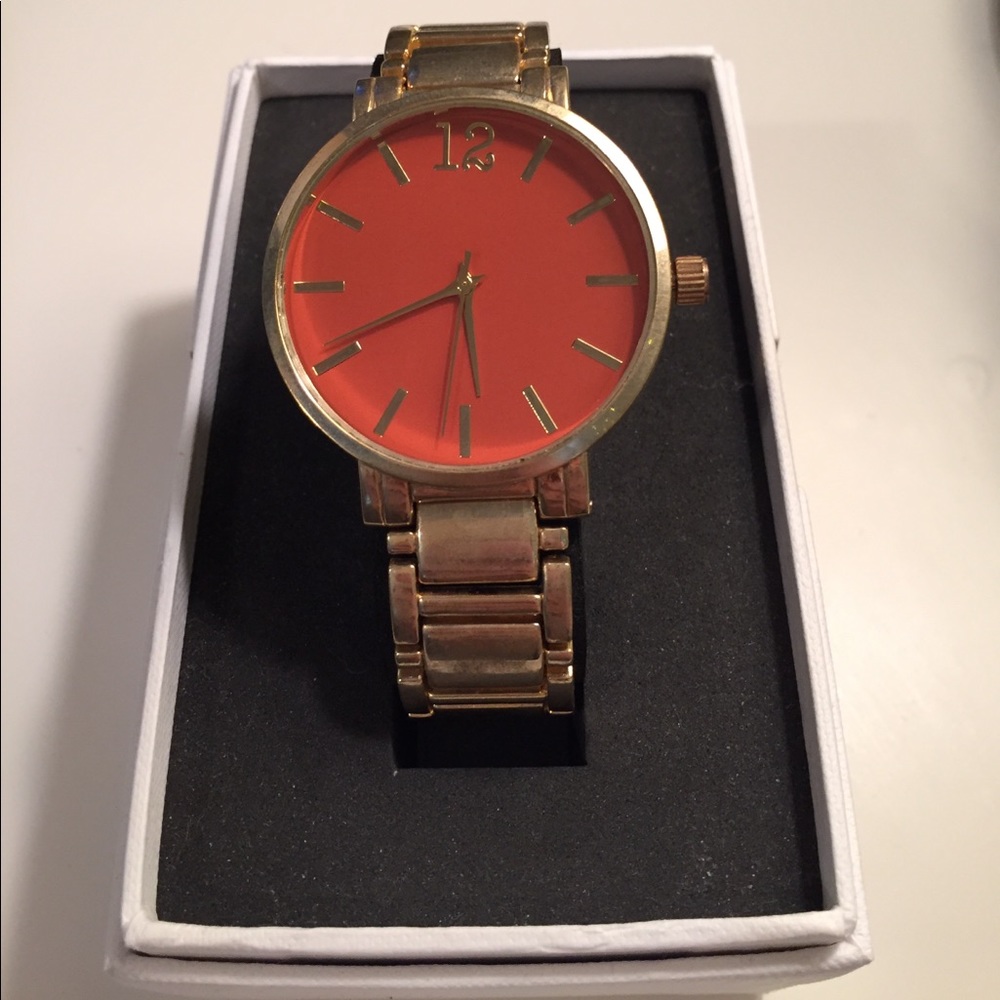orange & gold watch