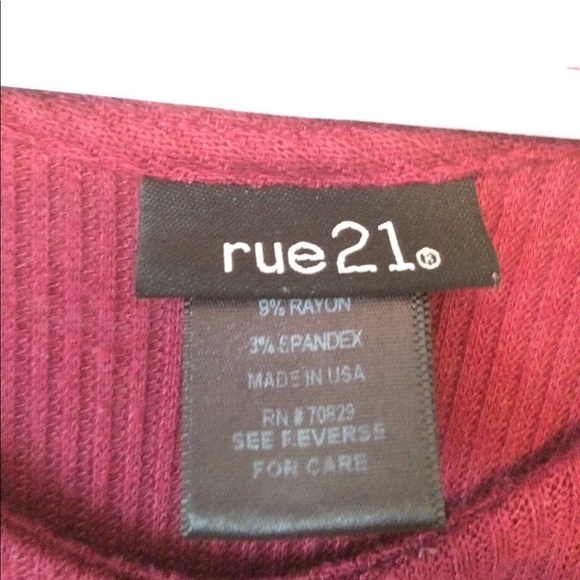 Maroon Off-Should Shirt - Picture 2 of 3