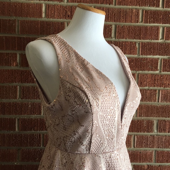 Pink dark blush sequined holiday Christmas dress - Picture 2 of 7