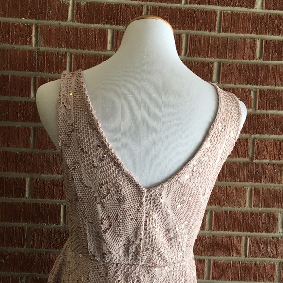 Pink dark blush sequined holiday Christmas dress - Picture 3 of 7