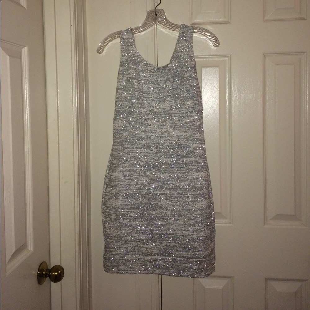 Express Silver Sparkle Dress