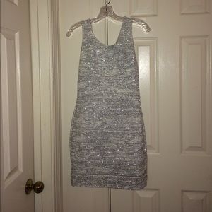 Express Silver Sparkle Dress