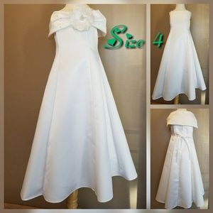 Floor length white dress with shawl